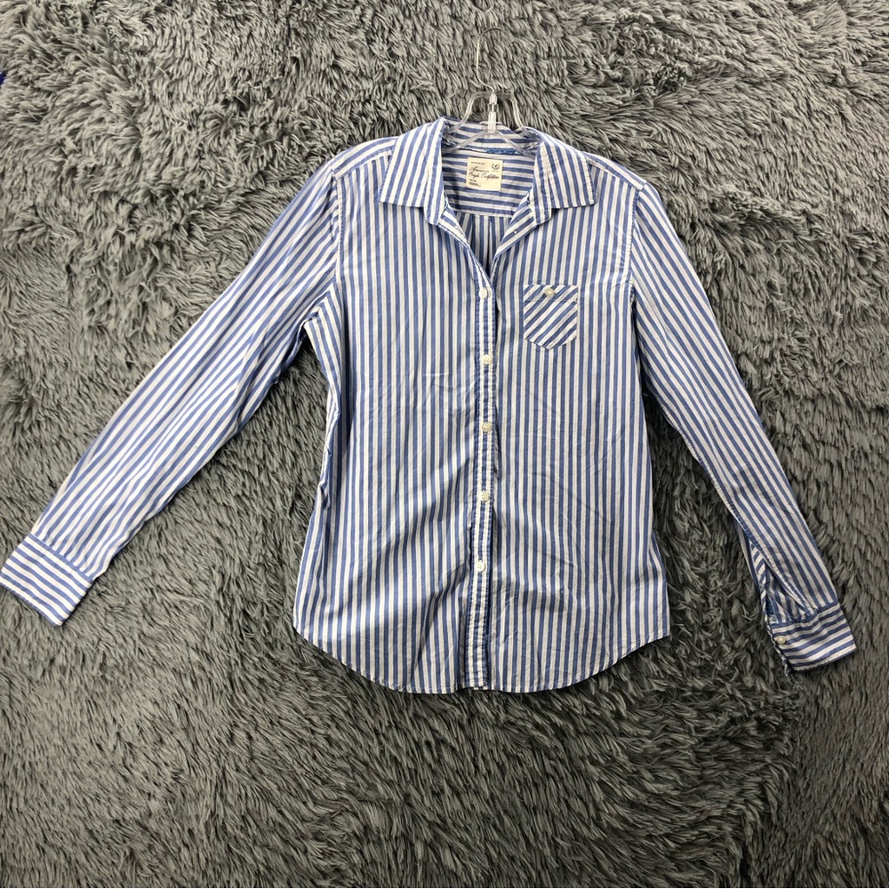 American Eagle Outfitters Shirt Womens Medium Striped Button Down Long Sleeve